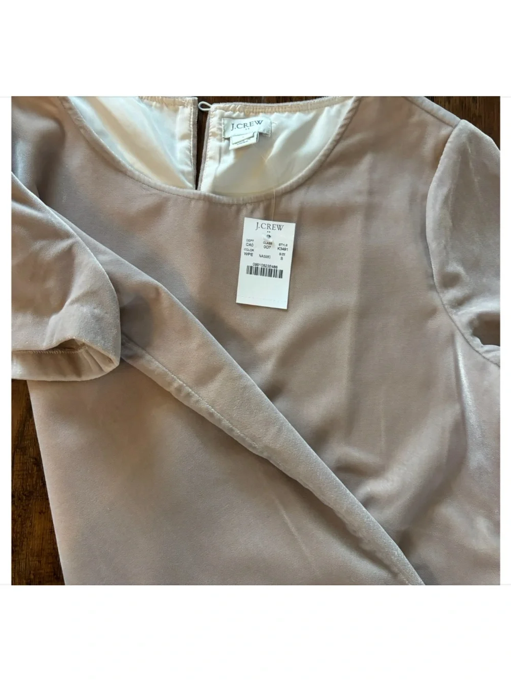 J. Crew Short-Sleeve velvet Top —